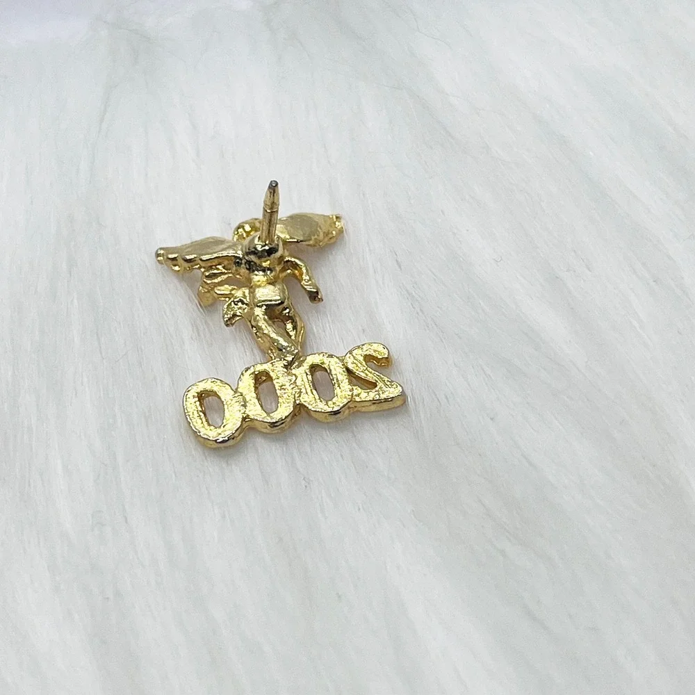 🔮 5/$25 Vintage 2000 Gold‎ Tone Angel Pin